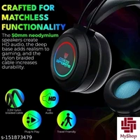 Coconut GH2 Fusion Gaming Headphone with RGB Lights, 50MM Drivers, 2.2m Cable | RGB Gaming Headset for PC, PS4, Xbox, Laptop - Free Size, Black