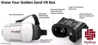 Golden Sand VR Box [ 3D Glasses / Virtual Reality Headset Version 2.0 ] with Adjustable Lens & Head-strap - Especially for All iPhone & Android devices sized 4 - 6 inch. Inspired from Google Cardboard, ANT VR Samsung Gear & Oculus Rift - White, Free Size