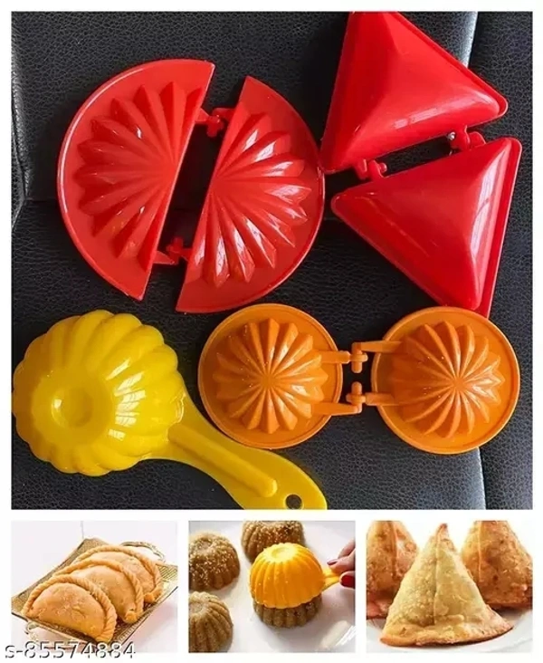 Dumpling Pie Maker Mould Dough Press Kitchen Tool for Gujiya, Samosa, Laddu and kachori (4 Pieces)Name: Dumpling Pie Maker Mould Dough Press Kitchen Tool for Gujiya, Samosa, Laddu and kachori (4 Pieces)Material: PlasticNet Quantity (N): Pack of 1Length: 0.5 cmBreadth: 0.5 cmHeight: 0.5 cmAbout this item Make your offering's in the best shape with these exquisite moulds Bring you mu - Free Size