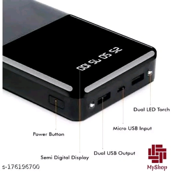 Super Speed 50000mAh Power Bank DUAL USB With DUAL TORCH - Free Size
