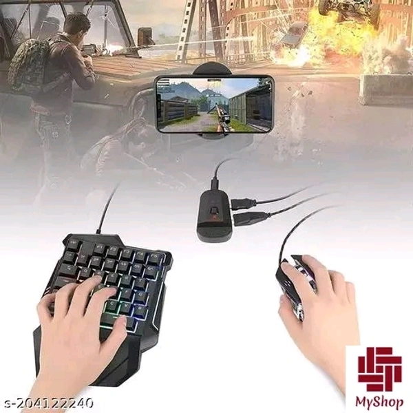 COOLCOLD Single Handed USB Gaming Keyboard, Wired 35 Keys Rainbow LED Backlight, One Hand Portable Mini Gaming Keypad, Ergonomic Design with Wrist Rest for PC, Laptop, Pubg (Black) (G7) - Free Size