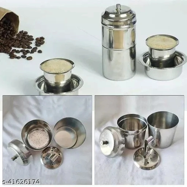 300 ml Fine Polished Stainless Steel South Indian Filter Coffee Drip Maker (7-8 cups coffee) - Free Size