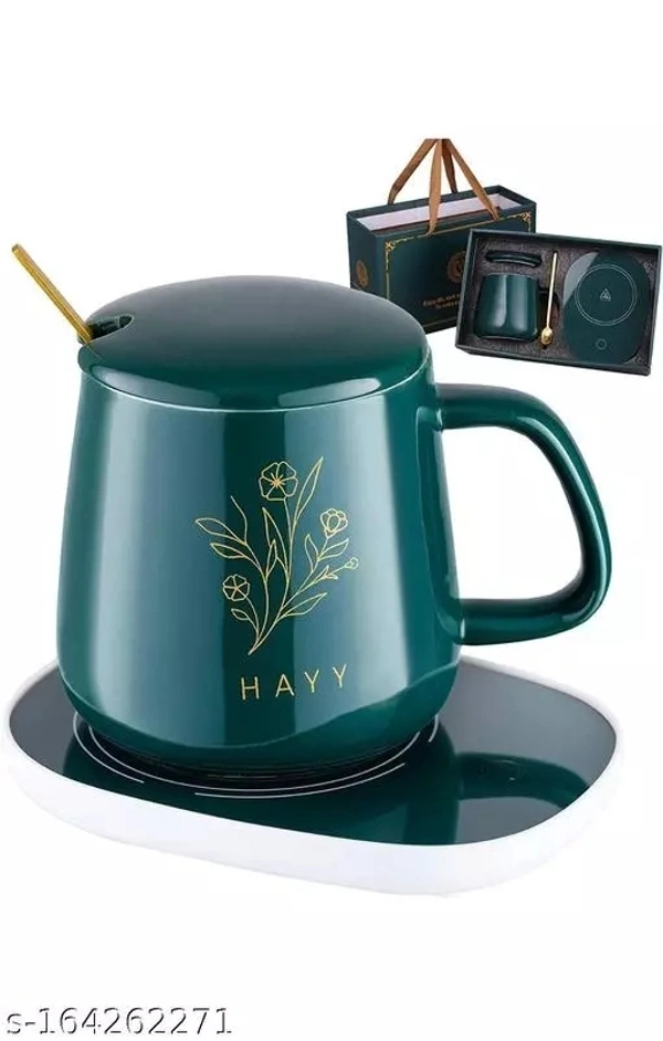 Coffee Mug Warmer, Electric Coffee Warmer for Desk with Auto Shut Off, Smart Cup Warmer for Warming & Heating Coffee, Beverage, Milk, Tea and Hot Chocolate (Mug Included, Multicolored) - Free Size