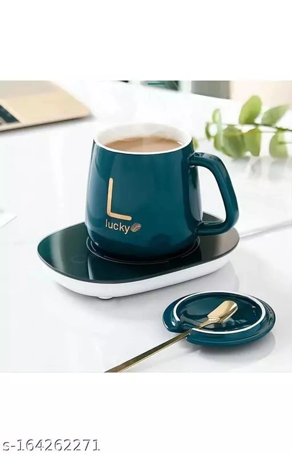 Coffee Mug Warmer, Electric Coffee Warmer for Desk with Auto Shut Off, Smart Cup Warmer for Warming & Heating Coffee, Beverage, Milk, Tea and Hot Chocolate (Mug Included, Multicolored) - Free Size