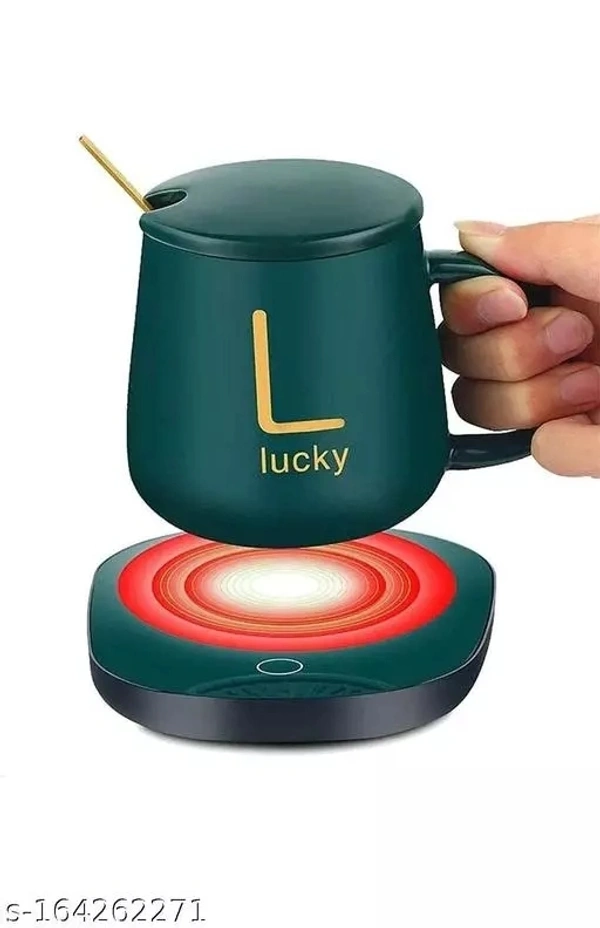 Coffee Mug Warmer, Electric Coffee Warmer for Desk with Auto Shut Off, Smart Cup Warmer for Warming & Heating Coffee, Beverage, Milk, Tea and Hot Chocolate (Mug Included, Multicolored) - Free Size