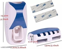 Toothbrush Holder with Cover Automatic Toothpaste Dispenser Set Dustproof Toothbrush Sanitizer  (Multicolor, Wall Mount) - Free Size