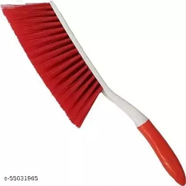 Broom Brush - Plastic Brush with Long Bristles for Home Cleaning brush of Floor, Tiles, Carpet, Bed, Mattress, Window, Bathroom, Car Seat, Curtain, Mats, Upholstery, Assorted color, 1 pc - Free Size