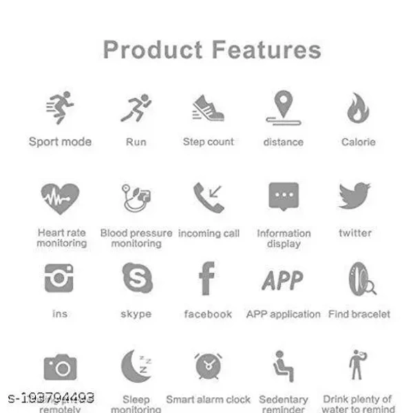 M4 band.  Full Touch Screen Bluetooth Smart watch with Body Temperature, Blood Pressure, Heart Rate & with All 3G/4G/5G Android & iOS  for Men & Women (Black)3 - Black, Free Size