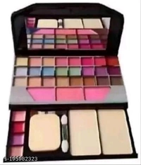 Tya 6155 makeup kit + 2 Beauty blender + pink makeup brush set with storage box - Free Size