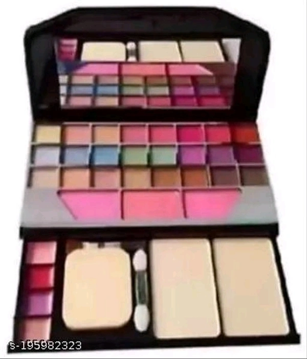 Tya 6155 makeup kit + 2 Beauty blender + pink makeup brush set with storage box - Free Size