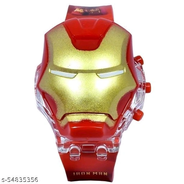 3D Action Figure IronMan Face Based Toy Design Digital Glowing Watch with Disco Music and Blinking Lights for Kids | for Boys Girls- Good Birthday Return Gift - Free Size