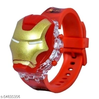 3D Action Figure IronMan Face Based Toy Design Digital Glowing Watch with Disco Music and Blinking Lights for Kids | for Boys Girls- Good Birthday Return Gift - Free Size