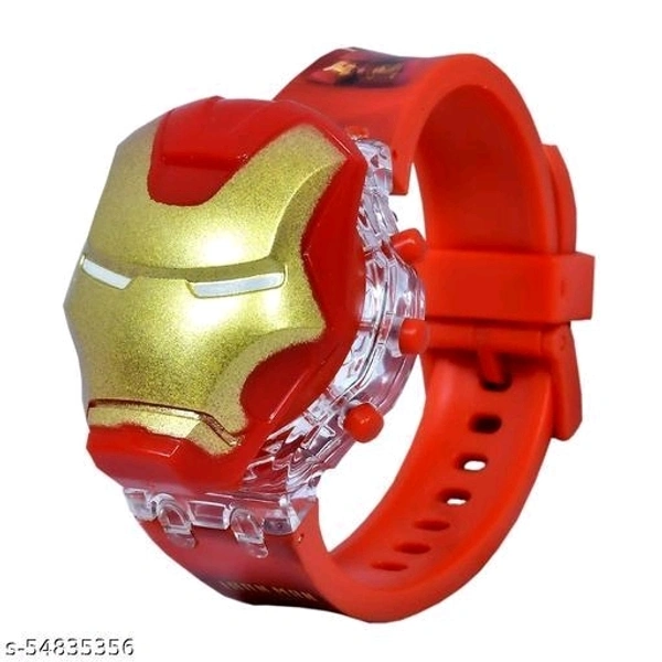 3D Action Figure IronMan Face Based Toy Design Digital Glowing Watch with Disco Music and Blinking Lights for Kids | for Boys Girls- Good Birthday Return Gift - Free Size