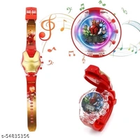 3D Action Figure IronMan Face Based Toy Design Digital Glowing Watch with Disco Music and Blinking Lights for Kids | for Boys Girls- Good Birthday Return Gift - Free Size