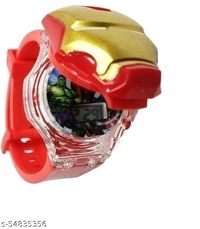 3D Action Figure IronMan Face Based Toy Design Digital Glowing Watch with Disco Music and Blinking Lights for Kids | for Boys Girls- Good Birthday Return Gift - Free Size