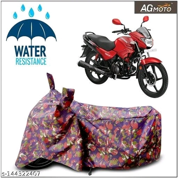 Hero Glamour Red Jungle  Bike Cover Water Resistant Protection in All Weather Conditions, ( Dust Proof, UV Rays Protection) Bike & Scooty Cover Universal Size - Free Size