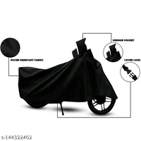 Hero Glamour Black Bike Cover Water Resistant Protection in All Weather Conditions, ( Dust Proof, UV Rays Protection) Bike & Scooty Cover Universal Size - Free Size