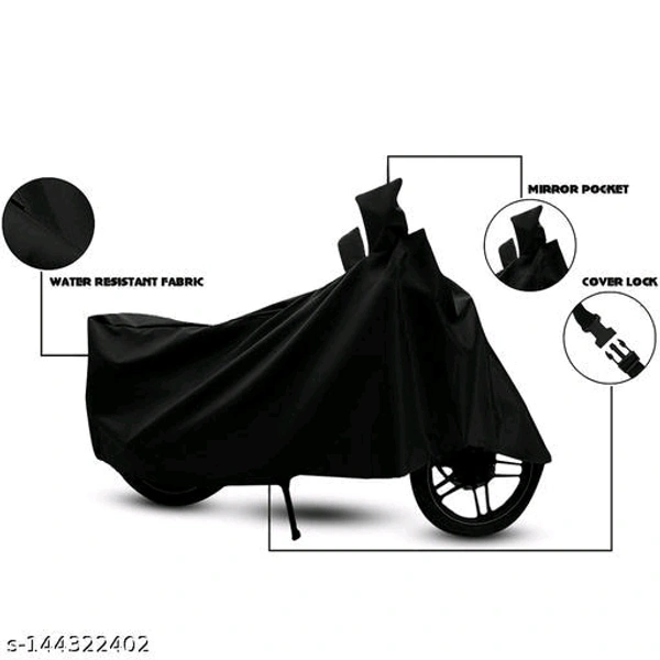 Hero Glamour Black Bike Cover Water Resistant Protection in All Weather Conditions, ( Dust Proof, UV Rays Protection) Bike & Scooty Cover Universal Size - Free Size