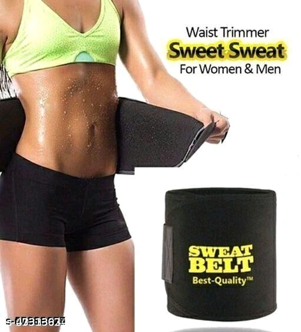 Sweat Slim Belt for Men and Women, Tummy Trimmer, Body Shaper, Sauna Waist Trainer - Free Size