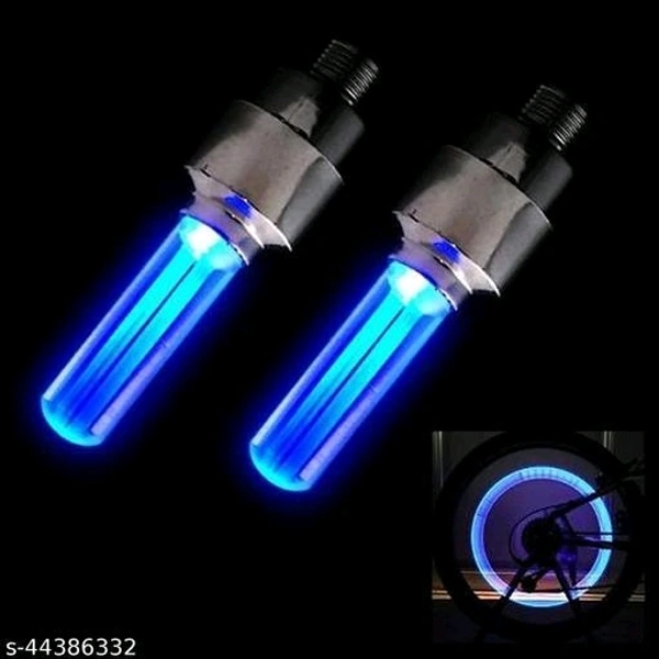 A4S AUTOMOTIVE & ACCESSORIES LED Fireflys Wheel Valve Cap for Bicycle, Motorcycle and Cars (Blue) - Set of 2 Motorcycle LED Lights - Free Size