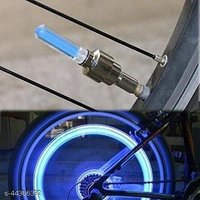 A4S AUTOMOTIVE & ACCESSORIES LED Fireflys Wheel Valve Cap for Bicycle, Motorcycle and Cars (Blue) - Set of 2 Motorcycle LED Lights - Free Size