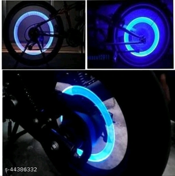 A4S AUTOMOTIVE & ACCESSORIES LED Fireflys Wheel Valve Cap for Bicycle, Motorcycle and Cars (Blue) - Set of 2 Motorcycle LED Lights - Free Size