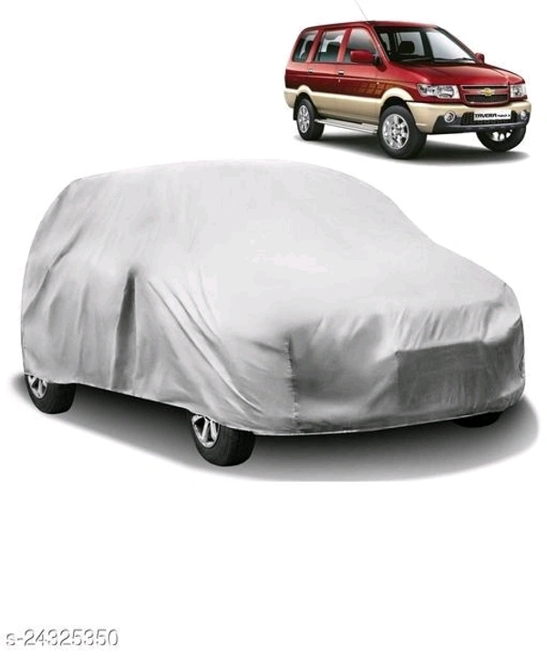 Carnest Car Body Cover for Chevrolet Tavera Without Mirror Pocket (Silver Matty) - Free Size