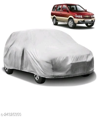Carnest Car Body Cover for Chevrolet Tavera Without Mirror Pocket (Silver Matty) - Free Size