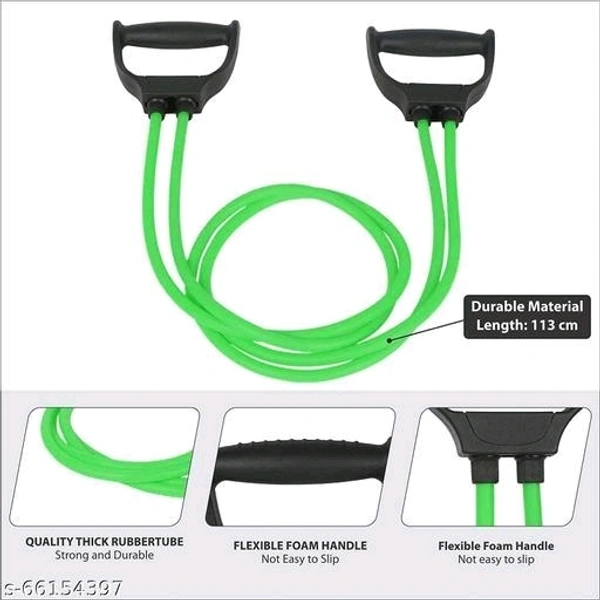 Manogyam Pull Rope Elastic Resistance Bands Fitness Rope Rubber Bands for Fitness Exercise Resistance Tube  (GREEN) - Green, Free Size