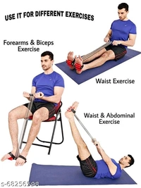 Resistance Loop Bands for Women & Men. Stretchable Exercise Mini Band to Workout Booty Hips Glutes Thighs Legs abs at Home, Outdoors or Gym Double Spring and Rubber Tummy Trimmer for Men & Women, Waist Fat Buster, Abs Exercise & Body Toner Equipment for Home & Gym Use - Free Size