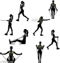 Resistance Loop Bands for Women & Men. Stretchable Exercise Mini Band to Workout Booty Hips Glutes Thighs Legs abs at Home, Outdoors or Gym Double Spring and Rubber Tummy Trimmer for Men & Women, Waist Fat Buster, Abs Exercise & Body Toner Equipment for Home & Gym Use - Free Size