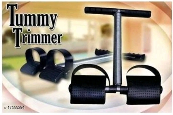 Trends Maker Tummy Trimmer Single Spring Ab Exerciser Fat Burner for Men & Women Ab Exerciser (Black) - Free Size
