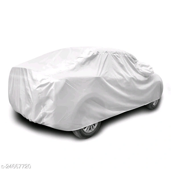 Car Cover for Maruti Suzuki Alto 800 with Mirror Pocket Triple Stitched Bottom Elastic Water Resistant UV Protection & Dustproof Car Cover-Silver Matty - Free Size