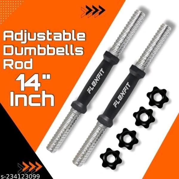 BULLAR 30 kg Gym set 3 feet curl rod pair of dumbbell rods & gym skipping ROPE & gloves  hand gripper Adjustable Dumbbells Exercise Set for home gym - Free Size