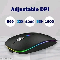 RPM Euro Games Wireless Rechargeable Mouse | For Office & Gaming Use | Adjustable DPI Upto 1600 | 2.4 Ghz Nano USB Adapter - Free Size