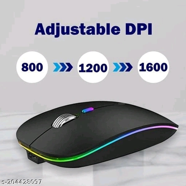 RPM Euro Games Wireless Rechargeable Mouse | For Office & Gaming Use | Adjustable DPI Upto 1600 | 2.4 Ghz Nano USB Adapter - Free Size