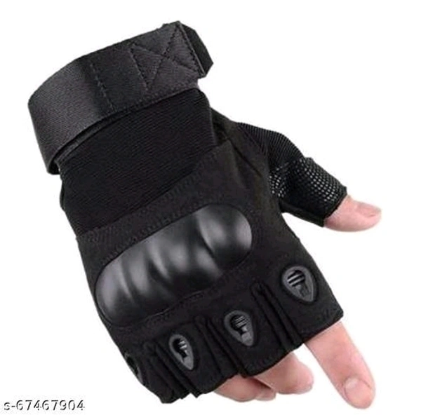 uRock Riding, Cycling, Mountain Bike, Half Finger Anti-Slip Gloves for Men and Women (Free Size) (Black) - Free Size