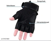 uRock Riding, Cycling, Mountain Bike, Half Finger Anti-Slip Gloves for Men and Women (Free Size) (Black) - Free Size