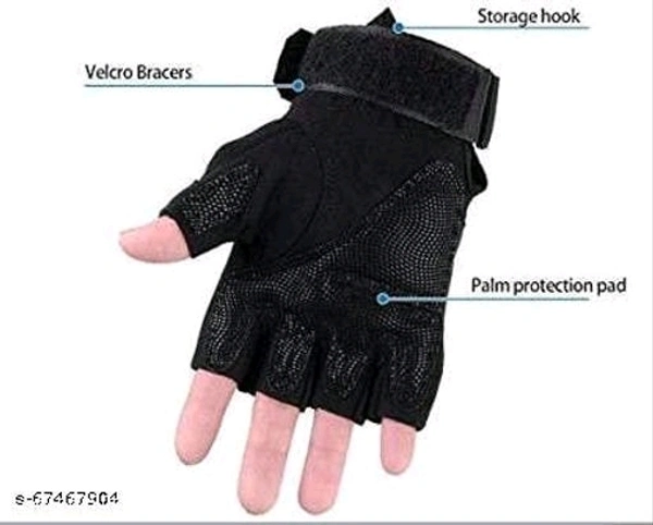 uRock Riding, Cycling, Mountain Bike, Half Finger Anti-Slip Gloves for Men and Women (Free Size) (Black) - Free Size