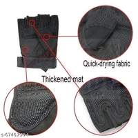 uRock Riding, Cycling, Mountain Bike, Half Finger Anti-Slip Gloves for Men and Women (Free Size) (Black) - Free Size