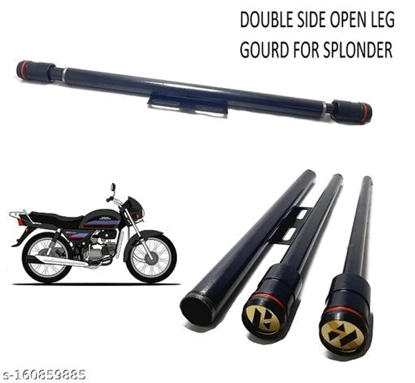 Strong Double Rod Open Leg Guard for Splendor Bike Crash Guard (Hero) - Free Size