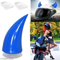 RawatZ Cuttable Rubber Mohawk/Spikes Helmet Accessory with Devil Horn Suction Pad Rubber Headwear Decor Accessories Suitable All Motorcycles, Dirt Bike and Normal Helmets - Free Size