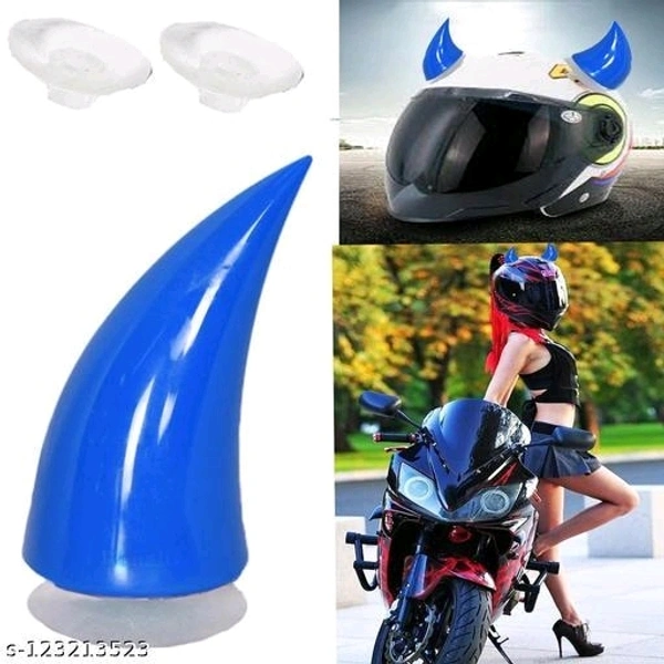 RawatZ Cuttable Rubber Mohawk/Spikes Helmet Accessory with Devil Horn Suction Pad Rubber Headwear Decor Accessories Suitable All Motorcycles, Dirt Bike and Normal Helmets - Free Size