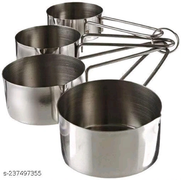 INKULTURE Heavy Duty Stainless Steel Metal Measuring Cup for Dry or Liquid, Fits in Spice Jar, Set of 4 - Free Size