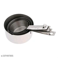 INKULTURE Heavy Duty Stainless Steel Metal Measuring Cup for Dry or Liquid, Fits in Spice Jar, Set of 4 - Free Size