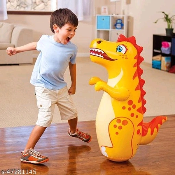 NHR Inflatable Tiger Hit Me Toy for Kids- Water Filled Base BOP for Toddlers, PVC Punching Bag for Kids, Hit Me Toys, BOP for Kids, Sand Filled Base BOP, Punching Bag, Inflatable Toy, Khilona (Yellow) - Free Size