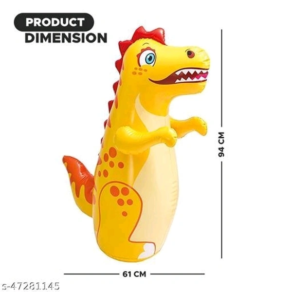NHR Inflatable Tiger Hit Me Toy for Kids- Water Filled Base BOP for Toddlers, PVC Punching Bag for Kids, Hit Me Toys, BOP for Kids, Sand Filled Base BOP, Punching Bag, Inflatable Toy, Khilona (Yellow) - Free Size