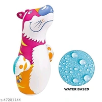 NHR Inflatable Tiger Hit Me Toy for Kids- Water Filled Base BOP for Toddlers, PVC Punching Bag for Kids, Hit Me Toys, BOP for Kids, Sand Filled Base BOP, Punching Bag, Inflatable Toy, Khilona (Multicolor) - Free Size