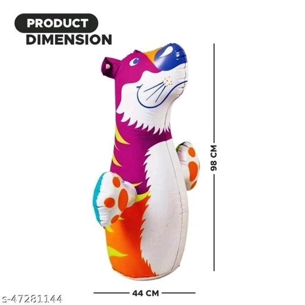 NHR Inflatable Tiger Hit Me Toy for Kids- Water Filled Base BOP for Toddlers, PVC Punching Bag for Kids, Hit Me Toys, BOP for Kids, Sand Filled Base BOP, Punching Bag, Inflatable Toy, Khilona (Multicolor) - Free Size