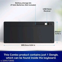 NBOX Wireless Keyboard and Mouse Combo | With 1 Nano Receiver | 2.4G Connection | No Latency | Batteries Not Included Keyboard & Mouse Sets - Free Size